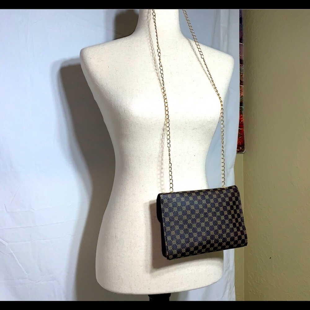 Small Brown & Tan Crossbody Bag Detachable Chain Strap 7” X 5” X 1” NWOT - Picture 4 of 7